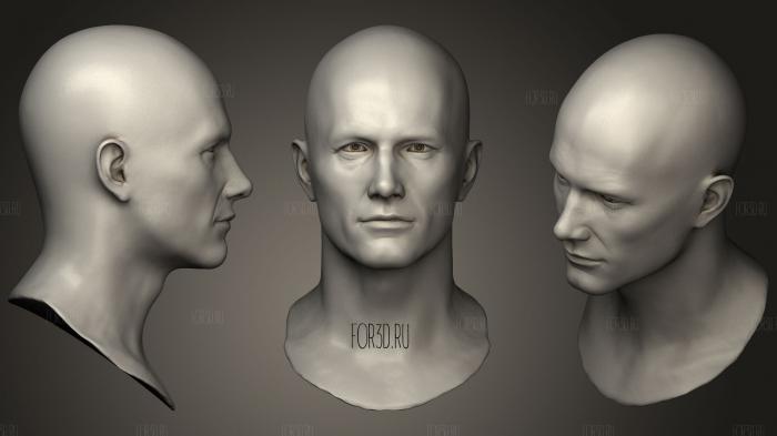 Скульптура мужской головы 01